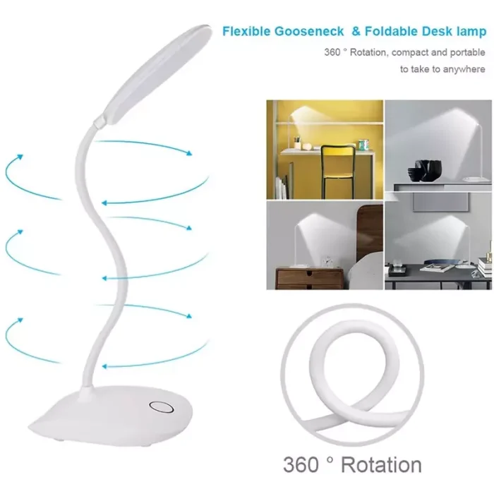 Lámpara De Escritorio Led Con Cuello Flexible De Cisne Envio Gratis - Imagen 2