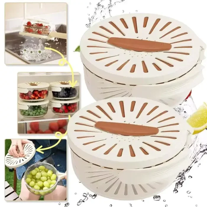 Cesta Escurridora De Limpieza De Frutas Y Verduras Con Tapa Envió Gratis - Imagen 1
