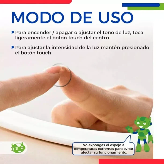 Espejo Para Maquillaje Led Táctil Con Luz Ajustable Portátil Envió Gratis - Imagen 3