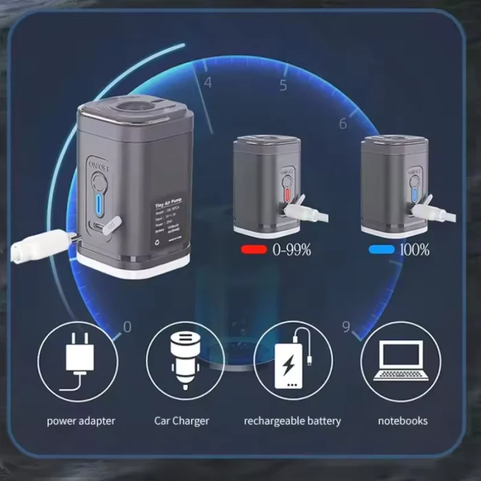 Mini Bomba De Aire Portátil Inflador Inalámbrico Recargable Envió Gratis - Imagen 3