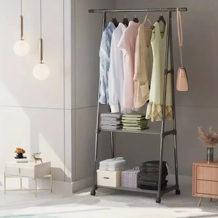 Perchero De Ropa Rack Triangular 2 Niveles Rodante Envió Gratis - Imagen 2