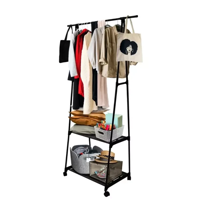 Perchero De Ropa Rack Triangular 2 Niveles Rodante Envió Gratis - Imagen 1