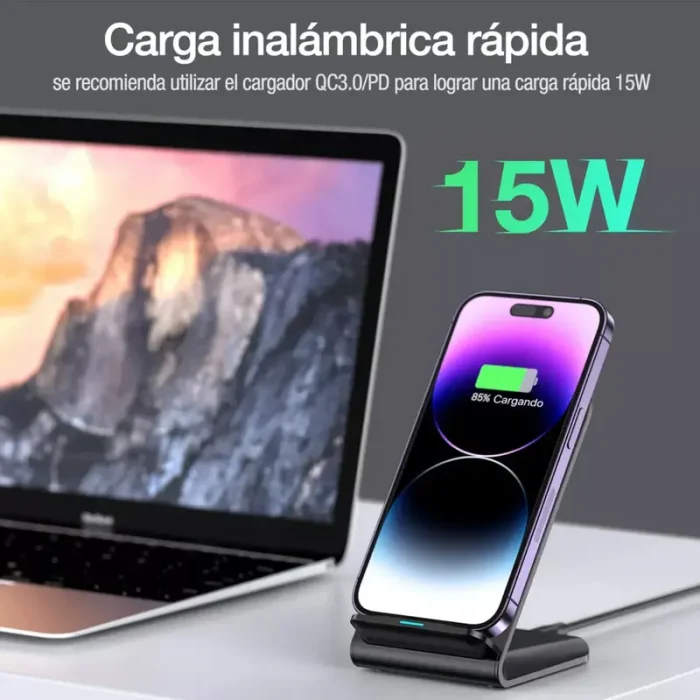 Soporte Cargador Inalámbrico Carga Rápida Qi Envió Gratis - Imagen 3