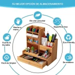 Organizador De Escritorio Portalápices Con Cajón Envió Gratis - Imagen 4