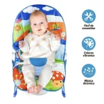 Silla Mecedora De Bebe Interactiva Azul Arnés Ajustable Envió Gratis - Imagen 2
