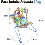 Silla Mecedora De Bebe Interactiva Azul Arnés Ajustable Envió Gratis - Imagen 6