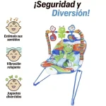 Silla Mecedora De Bebe Interactiva Azul Arnés Ajustable Envió Gratis - Imagen 8