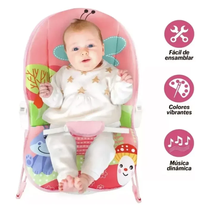 Silla Mecedora Ergonómica De Bebe Interactiva Rosa Envió Gratis - Imagen 7