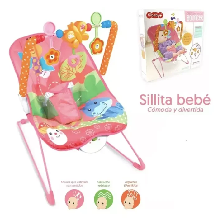 Silla Mecedora Ergonómica De Bebe Interactiva Rosa Envió Gratis - Imagen 6